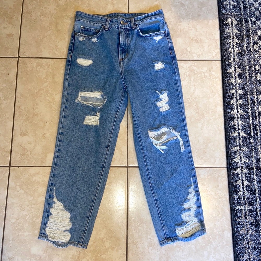 Carmar cropped distressed jeans